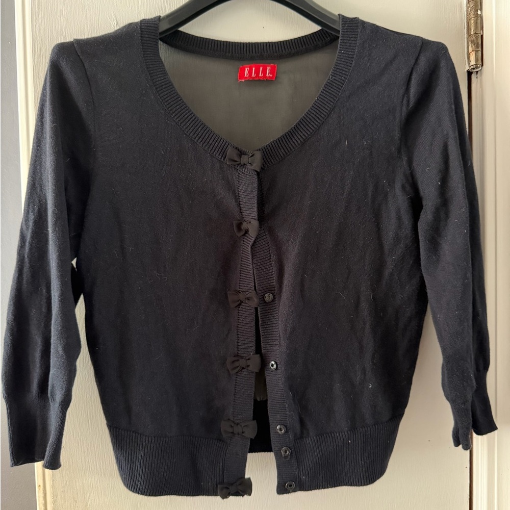 Elle Women's Black Cardigan Sweater